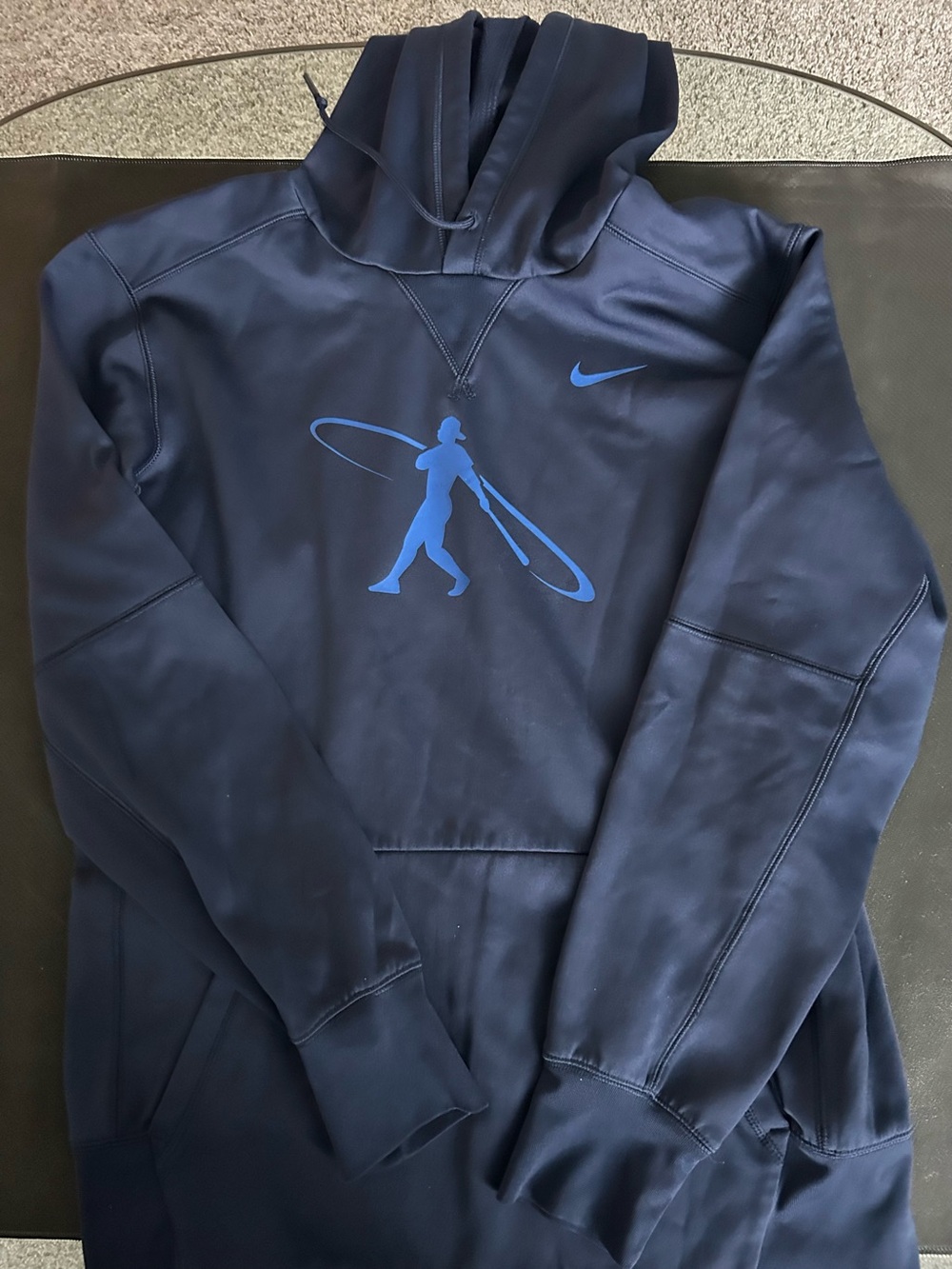 Nike Navy Hoodie with Light Blue Graphic